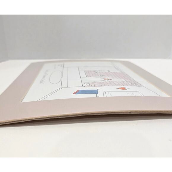 Vtg Roylynn Evans Sweet and Showered Chicken Signed Art Print 1988 Matted Sealed - Picture 8 of 10